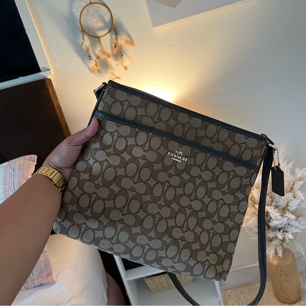 Coach Signature File Crossbody Bag - Picture 12 of 14